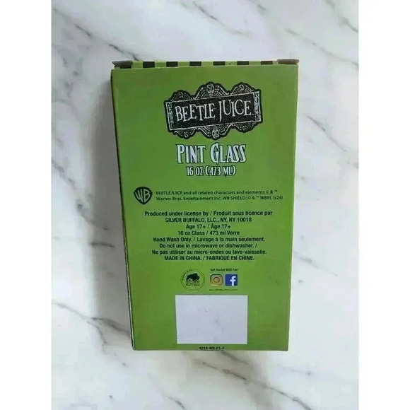 Warner Bros BEETLEJUICE PINT GLASS 16 OZ. - Picture 3 of 3